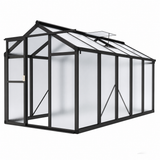 Garvee 6X10 FT Polycarbonate Greenhouse With Roof Vent And Lockable Push Door For Outdoors Garden Backyard Patio Lawn Black - Black