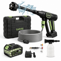Garvee 320 PSI wire-free Portable Pressure Washer - 20V Brushless Power Cleaner with 6-in-1 Adjustable Nozzle, Foam Cannon, 26FT Hose, Rechargeable Battery & Charger for Car, Home, Patio Cleaning, Black + Green 2290u