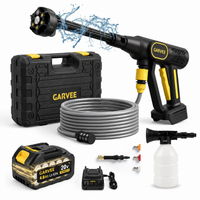 Garvee 20V Wireless Brushless Pressure Washer – 320 PSI Portable Power Washer – 6-in-1 Adjustable Nozzle, Foam Cannon, 26ft Hose – Rechargeable Battery & Charger – For Car, Home, Patio, Outdoor Cleaning – Black + Yellow 108u