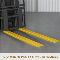 Garvee Pallet Forklift Extensions Heavy Duty Steel 84 in Length 5.5 in Width Yellow for Forklifts