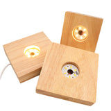 Garvee Wooden Light LED Base Beech Wood Lamp Holder for Jewelry Display 80x80x20 Warm Color