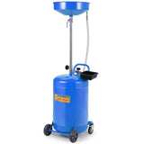 Garvee Waste Oil Drain Tank Portable Air Operated Oil Drainer with Adjustable Funnel Height 38-65 Inches - Blue