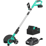 Garvee Cordless Lawn Edger 20V 9" Blade 3-Position Depth Adjustable Lightweight Landscaping Green - Black+Blue