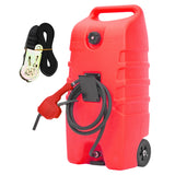 Garvee 14 Gallon Fuel Caddy Portable Gas Can Fuel Tank with Siphon Pump and 10ft Hose for Cars ATVs Lawn Mowers Boats, UV-Resistant, On-Wheels, Red - Red