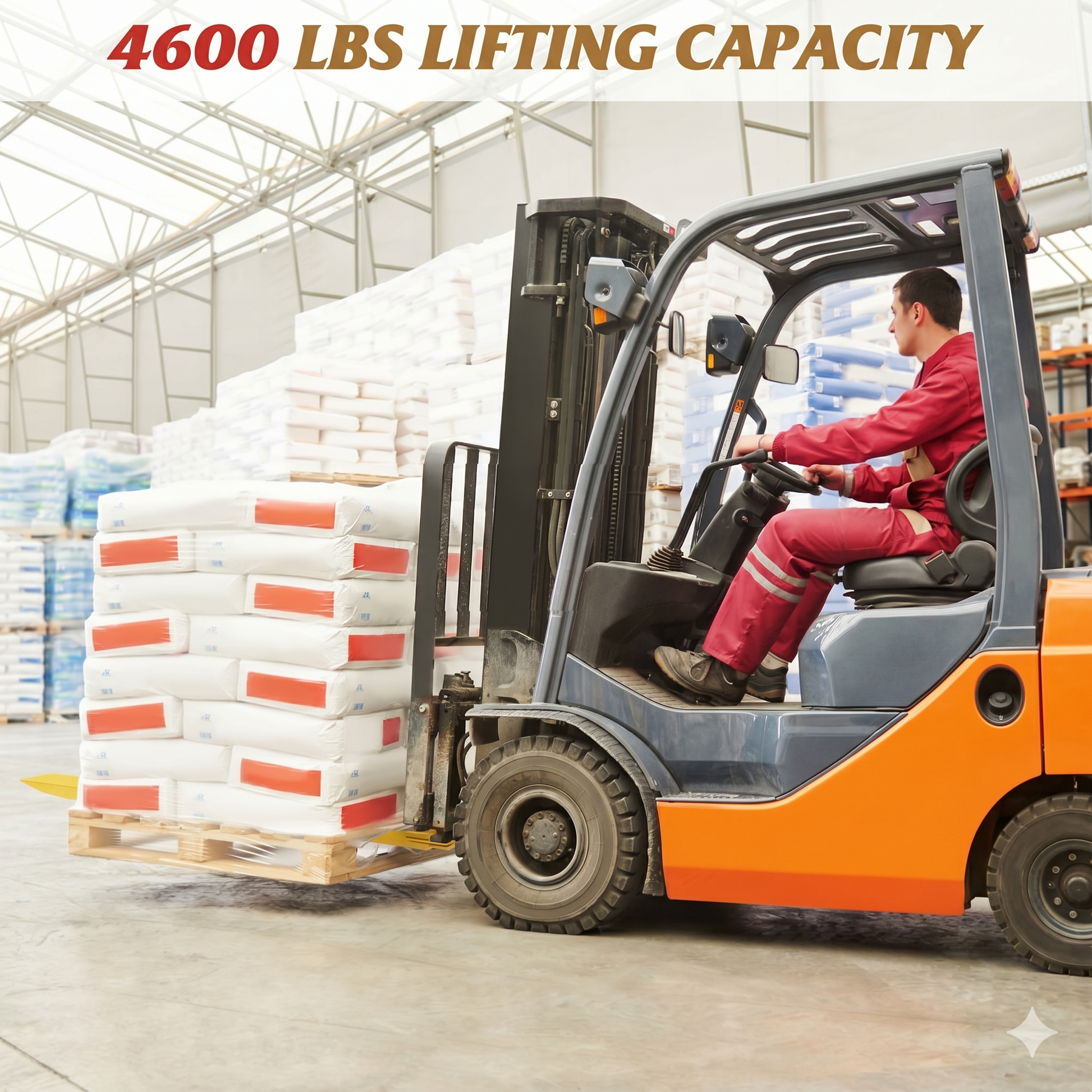 Garvee 72" Heavy Duty Steel Forklift Extensions for 4.5" Wide Forks, Warehouse, Farm, Construction, Heavy Duty Alloy Steel, Rust Resistant, Powder Coated