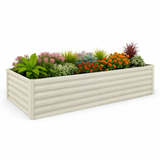 Garvee 6x3x2ft Galvanized Raised Garden Bed,Deep Root Planter Box for Vegetables,Flowers,Herbs-Large Metal Raised Garden Bed Kit Outdoor,Beige - Beige