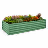 Garvee 8x4x2ft Galvanized Raised Garden Bed,Deep Root Planter Box for Vegetables,Flowers,Herbs-Large Metal Raised Garden Bed Kit Outdoor,Green - Green