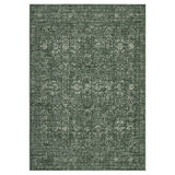 Garvee Vintage Distressed Washable Area Rug 10x13ft - Non-Slip Ultra-Thin Floral Carpet for Living Room, Bedroom, Dining Room, Office, Neutral Farmhouse Boho Oriental Low Pile, Dark Green - USA, Dark green tone