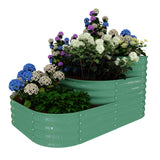 Garvee 3-in-1 Modular Raised Garden Bed Kit - Galvanized Steel Tiered Planter Box for Vegetables, Outdoor Green Planting - Green