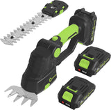 Garvee 2 in 1 Hedge Trimmers And Grass Shears, Garden Tool, Compact Size, Green - Black + Green