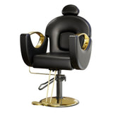 Garvee Hydraulic Reclining Barber Chair for Entryway – 360° Swivel, Adjustable Height, Heavy Duty PU Leather, Comfortable & Easy to Clean, Metal Base, Ideal for Home or Salon Storage – Black - Black