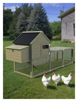 Garvee Chicken Coop Outdoor for 3-5 Chickens, 109in Wooden Coop with Waterproof Roof, Nesting Box, Pull Out Trays, Ramp, Wood Color