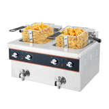 Garvee Deep Fryer with Basket 16.9QT 16L 3600W Commercial Countertop Fryer Stainless Steel Oil Drain Timer for Home Kitchen Restaurant