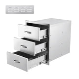 Garvee 20W x 27H x 23D Inch Outdoor Kitchen Drawers, Stainless Steel BBQ Access Drawers, Flush Mount BBQ Drawers, Enclosed Built-in 2- Drawer Flush Mount for Outdoor Kitchens & BBQ Islands - 