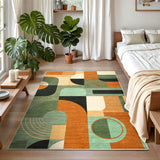 Garvee 3x5 Washable Boho Geometric Rug - Soft Low Pile, Non-Slip TPR Backing - Durable Polyester, Stain-Resistant, Kid & Pet Friendly - Living Room, Bedroom