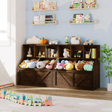 Garvee Kids Bookshelf Toy Storage Organizer with Anti-Tip Design and 3-in-1 Versatility, MDF Material, Rounded Edges, Spacious Shelves, Easy Assembly, Perfect for Playrooms and Nurseries - Brown