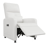 Garvee Power Recliner Chair, Adjustable Electric Recliner Ergonomic Overstuffed PU Leather Single Sofa, Tall Back, Padded Seat, 2 Side Pockets and USB Port, Home Theater Seating for Living Room, White