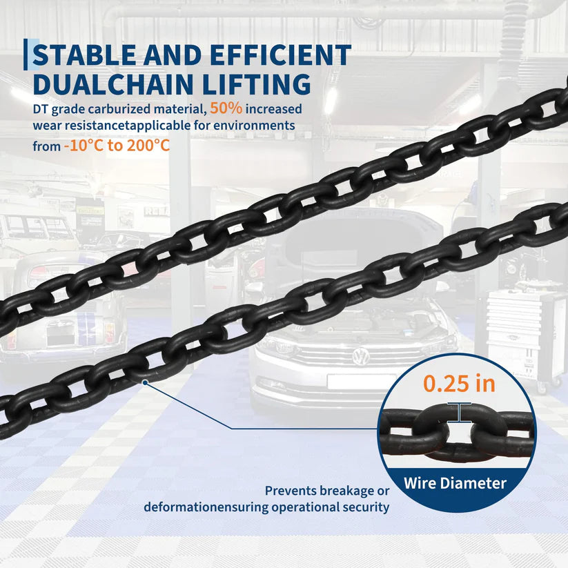 Garvee Heavy Duty Electric Chain Hoist - 1 Ton (2200 lbs) Capacity, 20ft Lift Height, 110V/120V Single Phase, Carburized Double Chain, 360° Rotatable Hooks, Wired & 328ft Wireless Remote - For Garage, Shop, Home - 1T Wire & Remote Control, Add Sling, 20ft