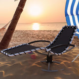 Garvee 360° Rotating Patio Lounge Chair – Ergonomic S-Shaped Iron Outdoor Recliner – Quick-Dry, Weather-Resistant Textilene – Pool, Lawn, Deck – Color: Black