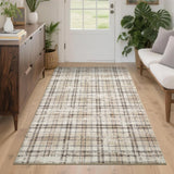Garvee Entryway Rug 3x5 Washable Non Slip Rubber Backing Soft Low Pile Tartan Plaid Stain Resistant Farmhouse Bedroom Living Room Office