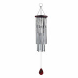 Garvee Large Wind Chimes Aluminum Alloy & Hardwood, 27 Tuned Silver Tubes, Handcrafted Cherry Wood Top, Rustproof, Soothing Deep Tones for Garden Patio Porch