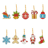 Garvee 10 Pcs Christmas Rhinestone Art Kit Ornaments Kit – 5D DIY Keychain & Pendant Set – Holiday Rhinestone Craft Supplies – DIY Mosaic Art Kit for Xmas Tree, Gift Tags, Kids & Adults – Snowman Series
