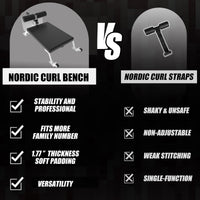 Garvee Nordic Curl Machine Adjustable Hamstring & Glute Bench with Wheels for Home Gym 45.9x18x13.7 inch White