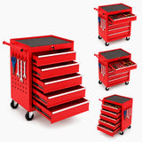 Garvee 24 in Rolling Tool Chest with Wheels, 5-Drawer Metal Tool Storage Cabinet/Toolbox - Locking System, Drawer Liners, Mobile Tool Cart for Garage Workshop - Red - Red