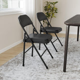 Garvee 8-Pack Padded Folding Dining Chairs with High Back & 350 lbs Capacity – Stackable Metal Frame, PU Leather Seat for Indoor/Outdoor Use – Black