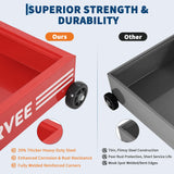 Garvee Low Profile Rolling Waste Oil Drain Pan Cart, 15 Gallon - Manual Pump - 8 ft Hose - Heavy-Duty Oil Catch Tank for Car/Truck Garage Shop | Waistline Version | Red - Red