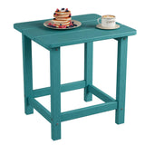 Garvee Weather Resistant HDPE Adirondack Square Outdoor Side Table – Durable, UV-Proof, Easy Assembly, Maintenance-Free – Small Patio End Table for Garden, Balcony, Porch, Beach, Pool – Blue - Dark Gray