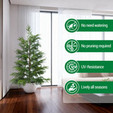 Garvee Pre-Lit Artificial Cypress Tree with Twinkle LED Lights - Realistic Faux Norfolk Pine Decorative Plant in Planter for Indoor Home Office Entryway Holiday Wedding Decor - Maintenance-Free - 3FT - with light - Green