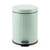 Garvee Bathroom Trash Can 5L Round Wastebasket Soft-Close Lid Durable Iron Non-Slip Base Removable Bucket for Home