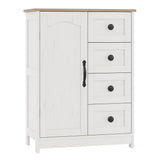 Garvee Farmhouse Bathroom Storage Cabinet Rustic Wooden Vanity with 4 Drawers Adjustable Shelf Moisture-Resistant Engineered Wood Soft-Close Magnetic Catch Narrow Freestanding for Small Spaces - Oak