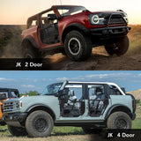 Garvee Heavy Duty Off-Road Tube-like-shaped-style frame Trail Doors with Side View Mirrors for Off-road Wrangler JK 2007-2018 – Set of 4 Steel Half Tube Doors – Front & Rear – E-Coated, No-Drill Install, Mirror Ready – Ideal for Rock Crawling – With