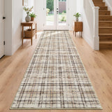 Garvee Washable Runner Rug 2x10 - Non Slip, Stain Resistant - Pearl Velvet Soft, Tartan Plaid - Machine Washable, Durable - Kitchen, Bedroom, Entryway