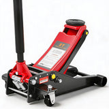 Garvee 3-Ton Low Profile Hydraulic Floor Jack (6,000 lb) - Dual Piston Quick Lift Racing Trolley Jack, Heavy-Duty Steel for Car/SUV/Light Truck - Red/Black