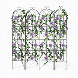 Garvee Garden Trellis Climbing Plant Support Metal Frame 3-Piece Stable Flexible Setup Outdoor Patio Yard - Black-4Panels