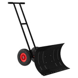 Garvee Large 29" x 16.5" Snow Shovel Pusher with Wheels, Adjustable Angle & Height Handle, Metal Blade, Ergonomic Double Rod, for Driveway Snow Removal - Black & Red