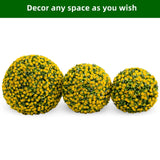 Garvee Realistic Artificial Topiary Flower Balls Set of 2 – Large Hanging Grass Spheres for Indoor & Outdoor Home, Wedding, Garden Decoration – Low Maintenance Faux Greenery – Yellow – Diameter 55cm - Red