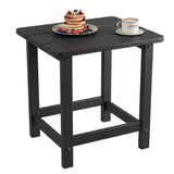 Garvee Weather Resistant HDPE Adirondack Square Outdoor Side Table – Durable, UV-Proof, Easy Assembly, Maintenance-Free – Small Patio End Table for Garden, Balcony, Porch, Beach, Pool – Black - Dark Gray