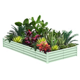 Garvee 2-Pack Round Galvanized Metal Raised Garden Beds, 2x2x1 ft Open-Bottom Planter Boxes - Rubber Edge Trim + Gloves, Rust Resistant - for Vegetables, Flowers, Herbs - Round 2*2*1FT Dark Gray 2-pack