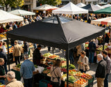 Garvee One-Person Quick Setup 10x10 Pop-Up Canopy Tent - Heavy-Duty Steel Frame, Waterproof Oxford, UPF 50+ UV Shade - Adjustable Height, Roller Bag + 4 Sandbags, Black - Black