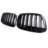 Garvee Double Slat Kidney Grille Pair for luxury car X1 F48/F49 2016-2018 - ABS Front Bumper Hood Replacement - Weather-Resistant, Direct Fit - Black