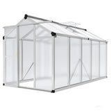 Garvee 6'x10' Small Walk-in Greenhouse – Vented Roof, Adjustable Vent, Windproof Aluminum Frame, Lockable Door, Sliver - Natural