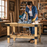 Garvee 8-Pack Heavy-Duty 2x4 Workbench Bracket Kit - 3-Way Right-Angle Steel Corner Brackets w/ Screws - Fits Actual 1.5" x 3.5" Lumber - For DIY Workbenches, Shelving, Garage Workstations - Black, 8Pcs-2x4(Actual 1.5"x3.5")