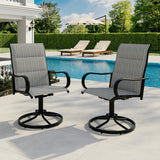 Garvee Set of 2 360° Swivel Rocking Patio Dining Chairs, High-Back Outdoor Armchairs, Breathable Textilene Mesh, Rust-Resistant E-Coated Steel Frame, Easy-Clean - Color Pending - Grey