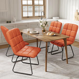 Garvee Set of 4 Faux Leather Dining Chairs - Modern Comfort with Brown Upholstered Seats - Great for Restaurant & Home Kitchen - Color: Brown