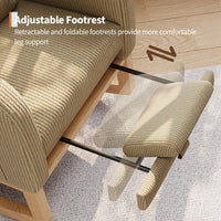 Garvee Light Brown Sherpa Rocking Chair Adjustable Reclining Rocker With Armrest Pocket Cozy Living Room Nursery Chair