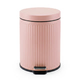 Garvee Bathroom Trash Can 5L Round Wastebasket Soft-Close Lid Durable Iron Non-Slip Base Small Size for Bathroom and Bedroom